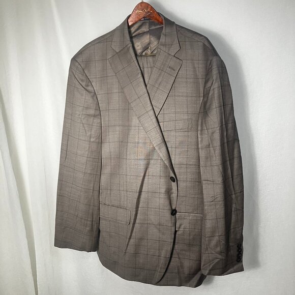 NWT Walter Morton of Hickey FreemanGray/Brown Plaid 2 Piece Suit